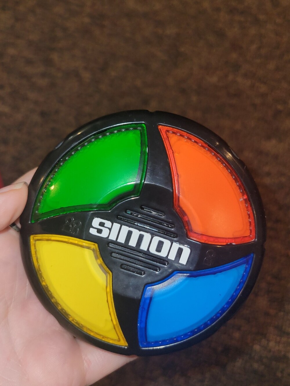 Simons Classic Electronic Memory Game - Black with Green, Orange, Yellow, Blue